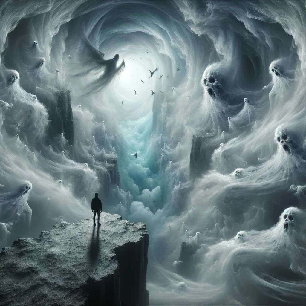 a representation of anxiety, digital art, ethereal